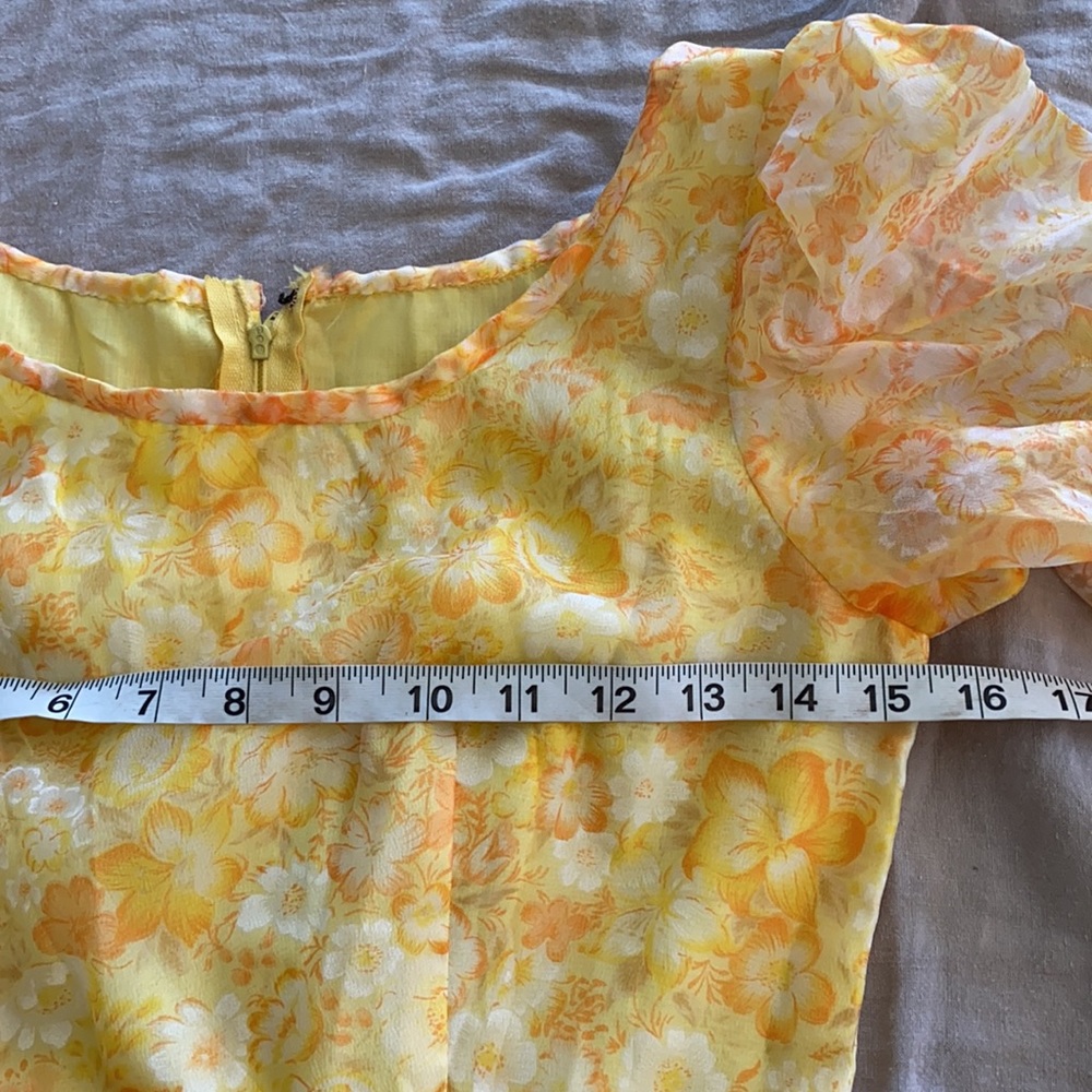 Vintage Yellow Floral Maxi Dress - Picture 8 of 15